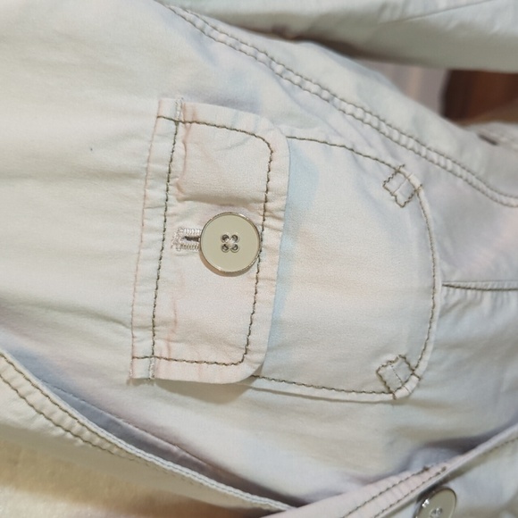 LOFT Cream Fitted Utility Cotton Belted Jacket Bella Swan Vibes Sz S - Picture 5 of 10